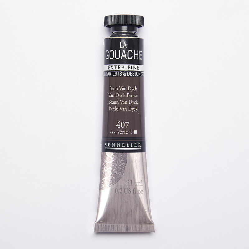 SENNELIER Gouache Extra fine Tube 21ml Brun Van Dyck S1