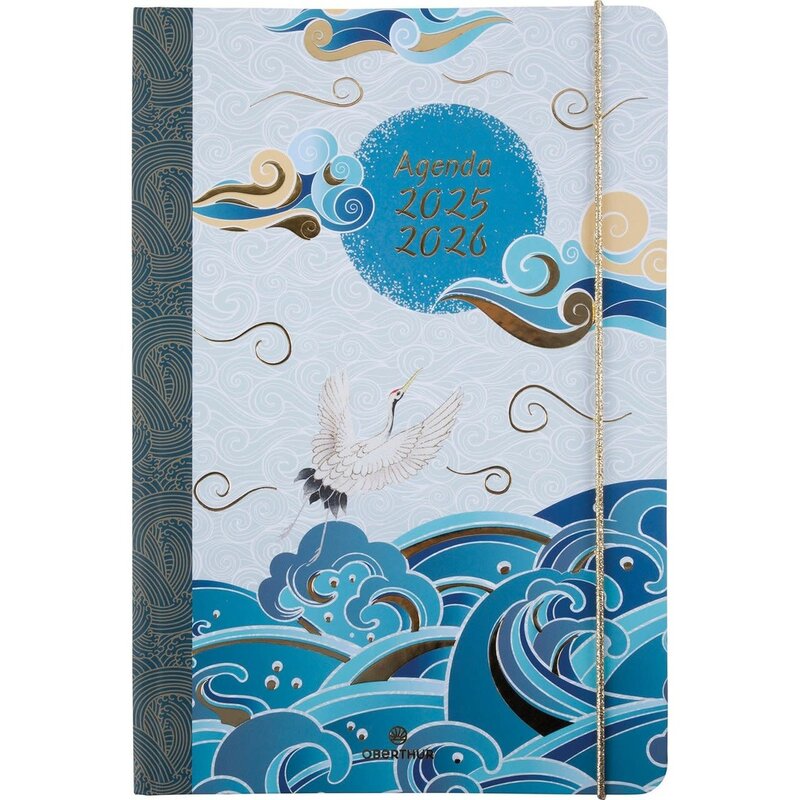 OBERTHUR Agenda à élastique Sakura 25 1 semaine sur 2 pages 17x24,5cm Vagues