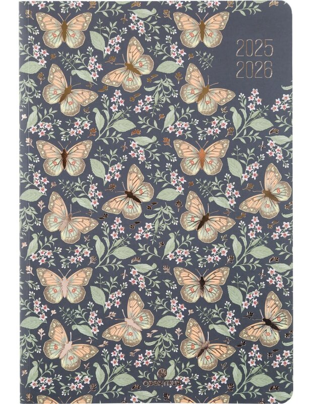 OBERTHUR Agenda Firenze 25 1 semaine sur 2 pages 16x24cm Papillons