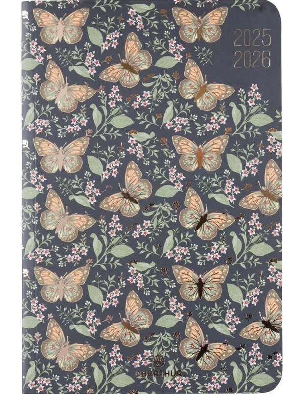 OBERTHUR Agenda Firenze 15 1 semaine sur 2 pages 10x15cm Papillons