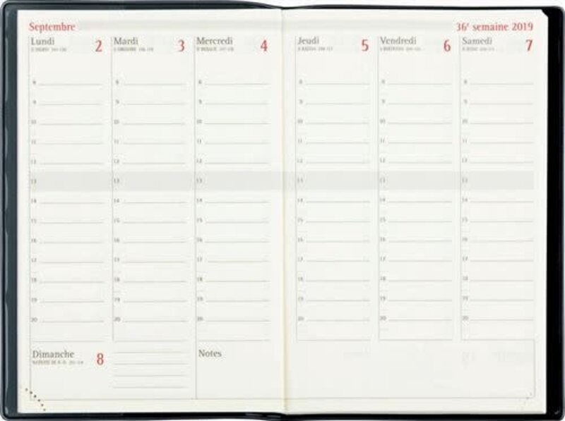 OBERTHUR Agenda Boréal Sept O Sept 1 semaine sur 2 pages 10x15cm Vert