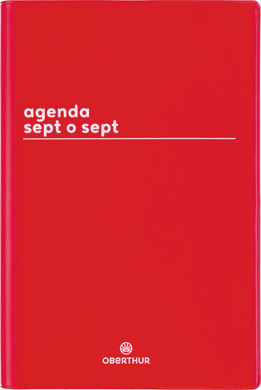 OBERTHUR Agenda Boréal Sept O Sept 1 semaine sur 2 pages 10x15cm Rouge