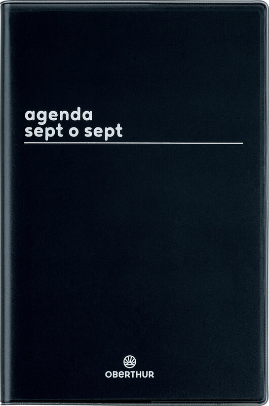 OBERTHUR Agenda Boréal Sept O Sept 1 semaine sur 2 pages 10x15cm Noir