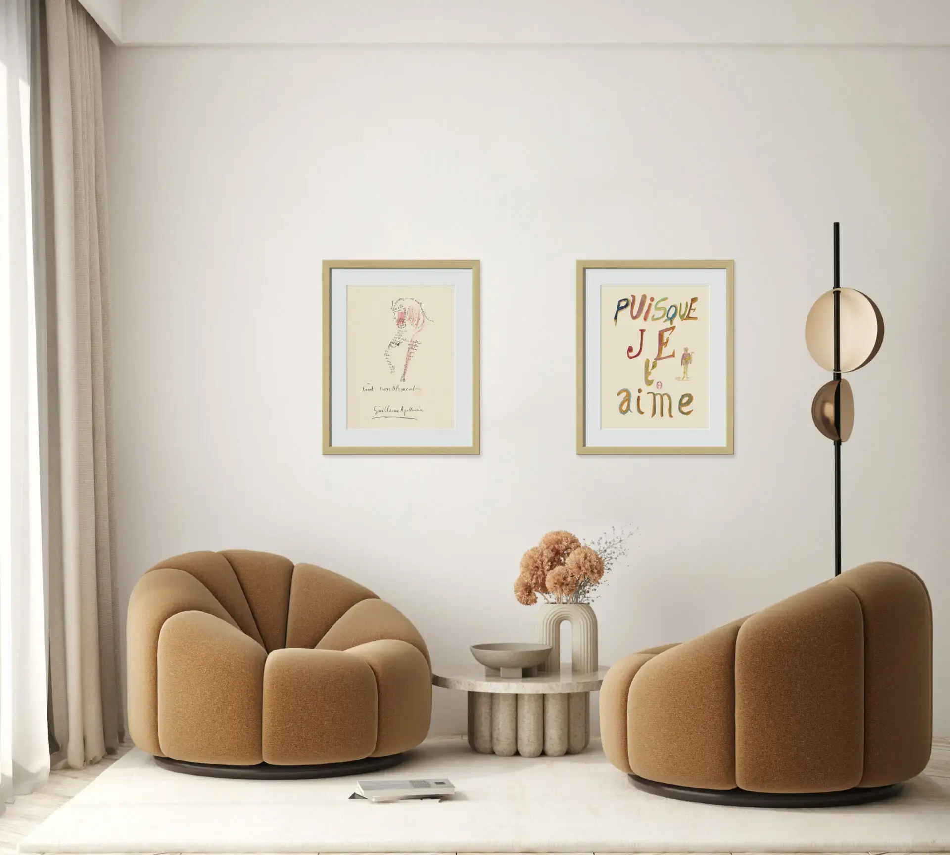 LES JOLIES PLANCHES Planche Calligramme d’Apollinaire - Puisque je t'aime