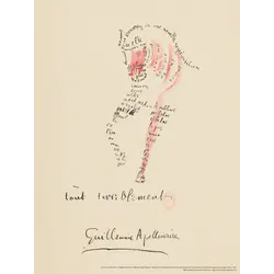 LES JOLIES PLANCHES Planche Calligramme d'Apollinaire - Tout terriblement