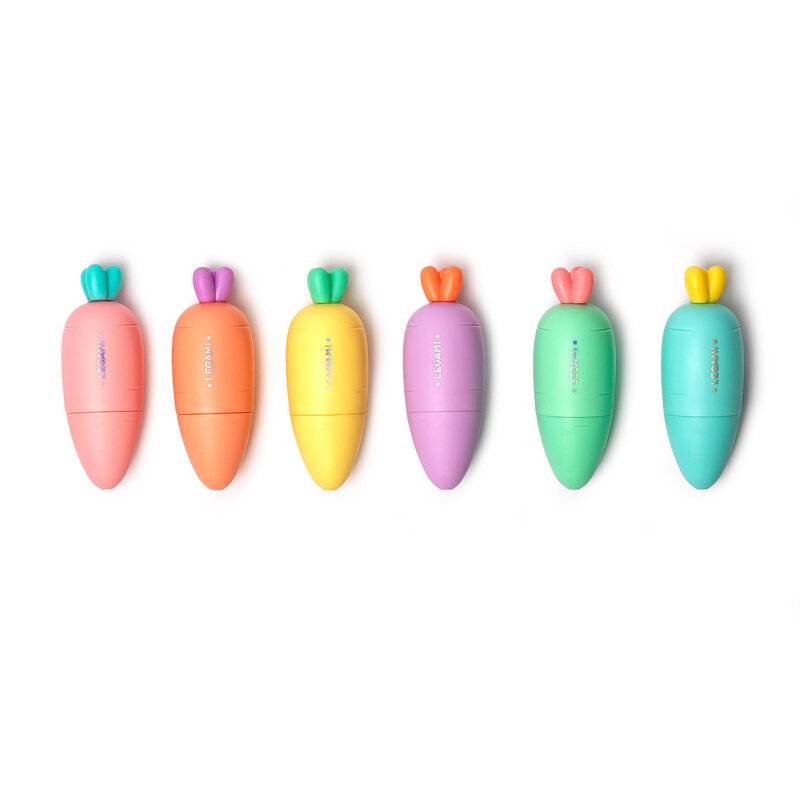 LEGAMI Set Of 6 Mini Highlighters - Carrate Team - Carrot