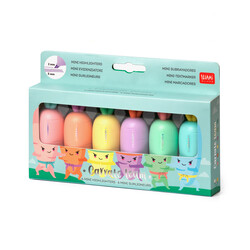 LEGAMI Set Of 6 Mini Highlighters - Carrate Team - Carrot