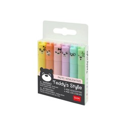 LEGAMI Set Of 6 Mini Highlighters - Teddy'S Style - Teddy Bear
