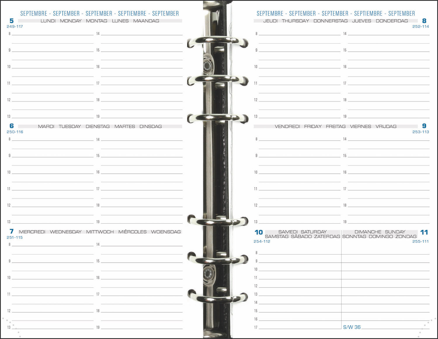 EXACOMPTA Recharge Exatime 17 SAD sem/2p. horizontal