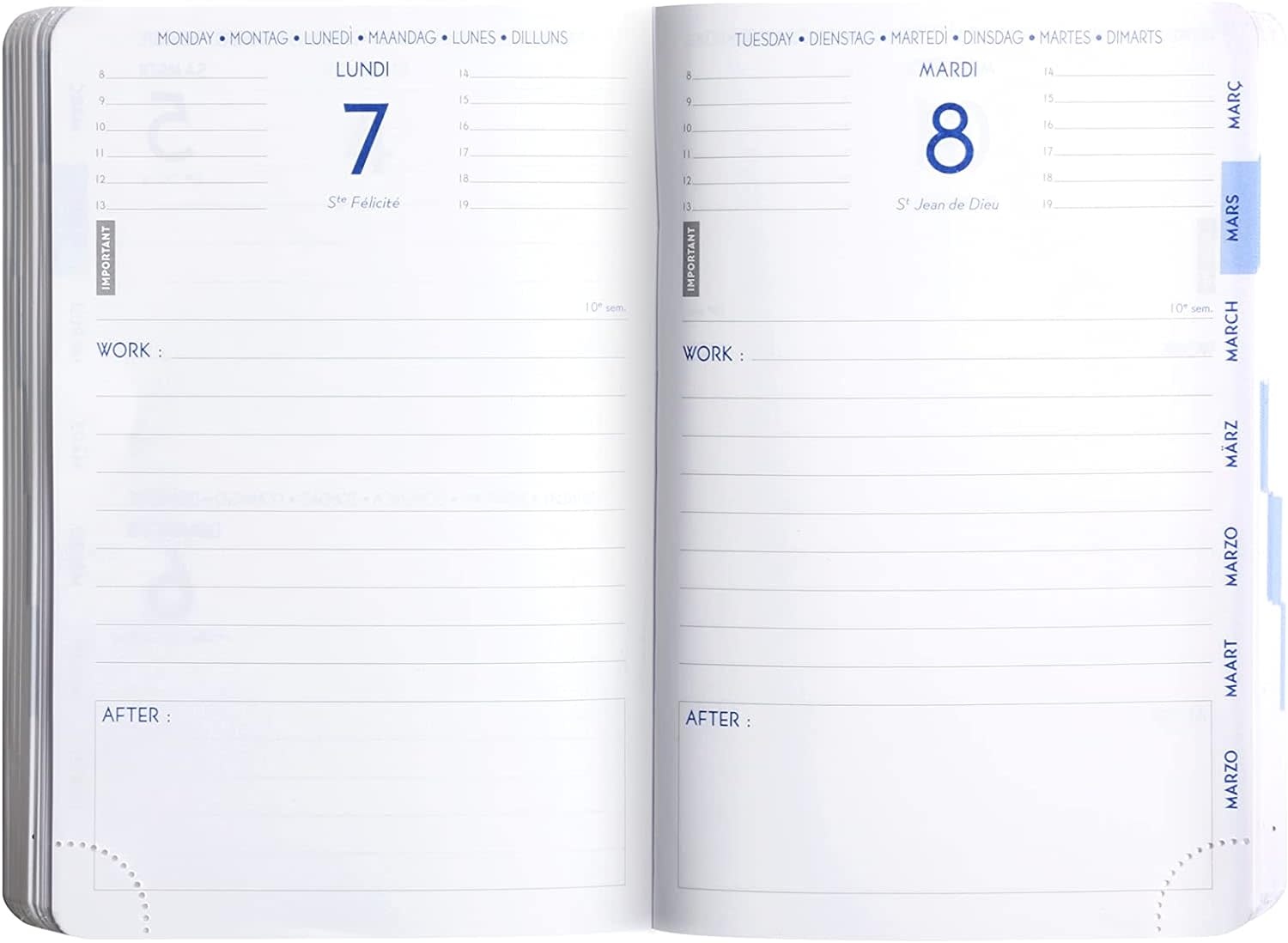 EXACOMPTA Agenda journalier Work&After Floral Bleu