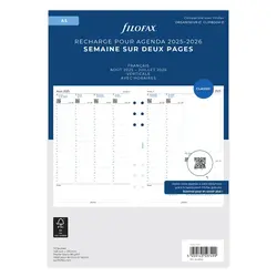 FILOFAX Recharge aout 2025-juillet 2026 1 semaine sur 2  pages français A5