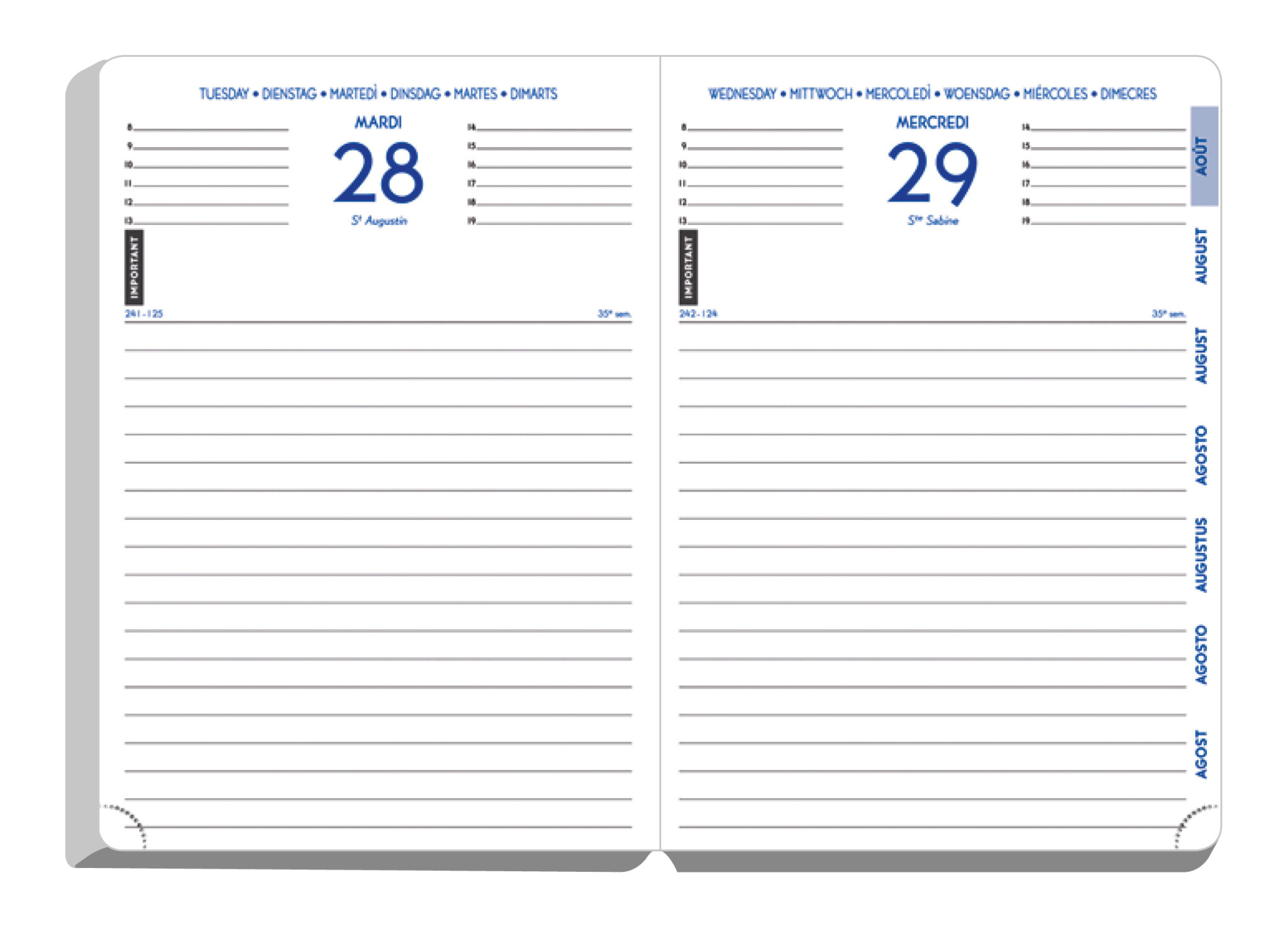 EXACOMPTA Agenda Forum Eden 12 x 17 cm Journalier Août 2025 à Juillet 2026 - Rose