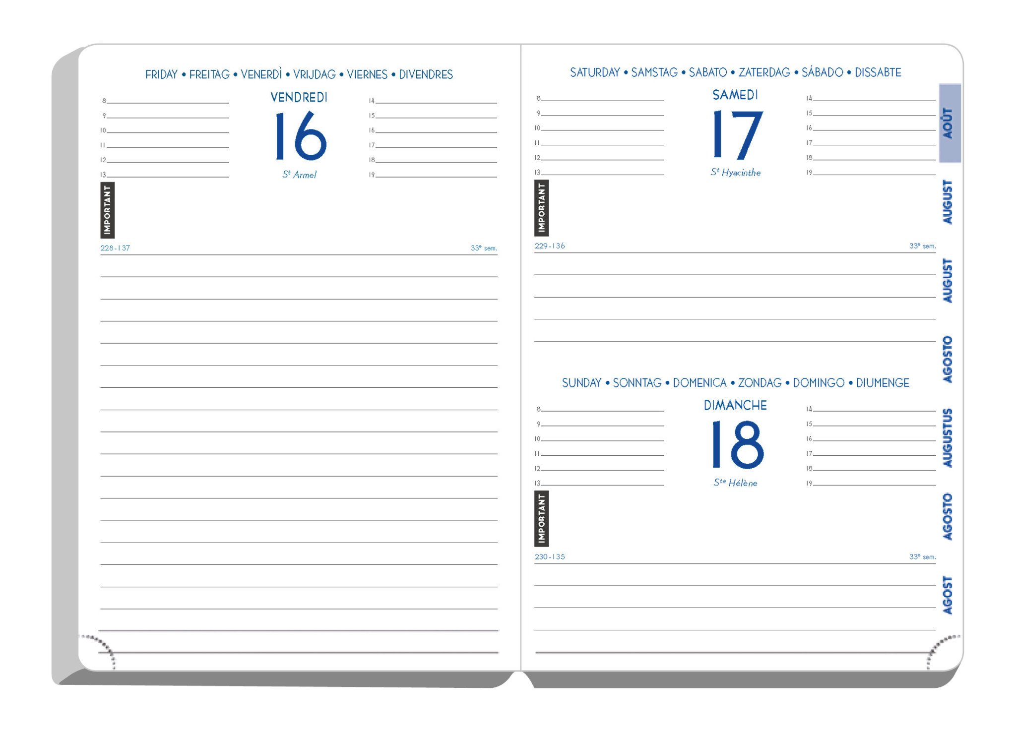 EXACOMPTA Agenda Forum Eden 12 x 17 cm Journalier Août 2025 à Juillet 2026 - Rose