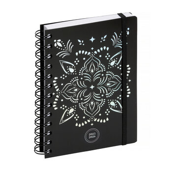 EXACOMPTA Agenda Forum Shiny Fleurs 12 x 17 cm Journalier Août 2025 à Juillet 2026
