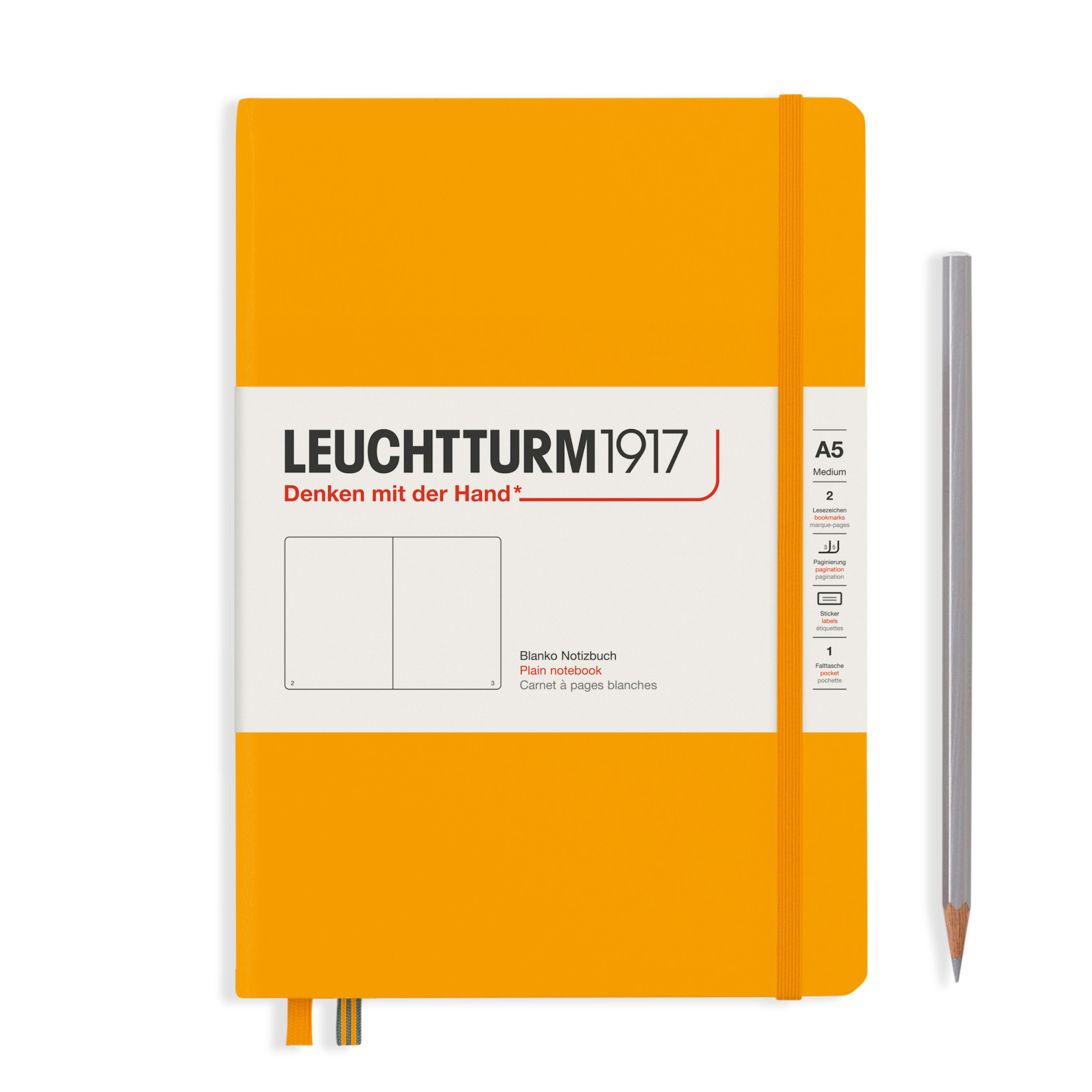 LEUCHTTURM 1917 Carnet de notes Couverture rigide Rising Sun, Medium (A5), 251 p., blanc