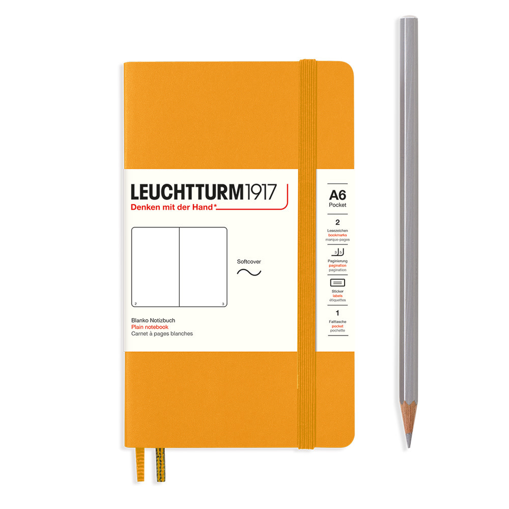LEUCHTTURM 1917 Carnet de notes Couverture souple Rising Sun, Pocket (A6), 123 p., blanc