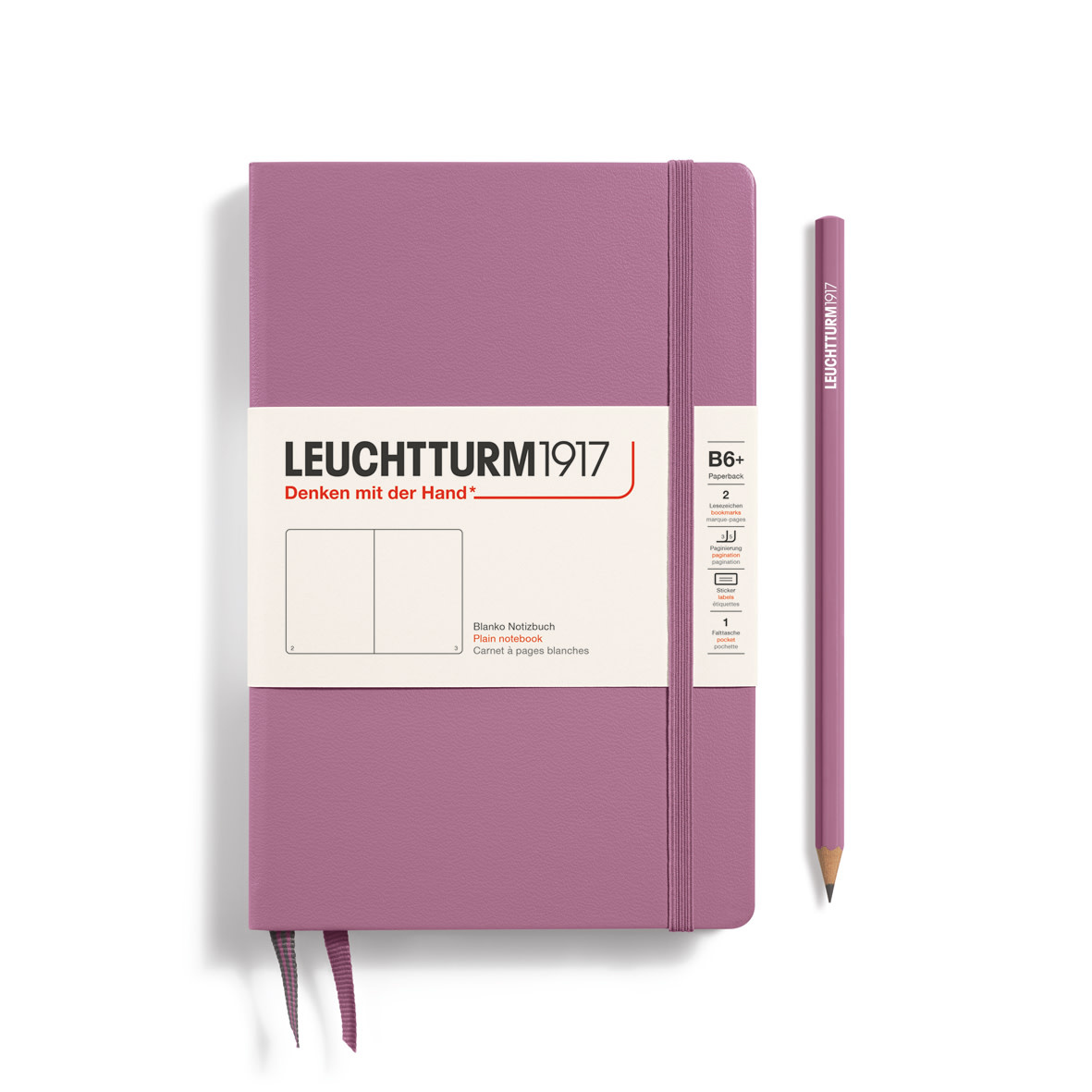 LEUCHTTURM 1917 Carnet de notes Couverture rigide Dusty Rose, Paperback (B6+), 219 p., blanc