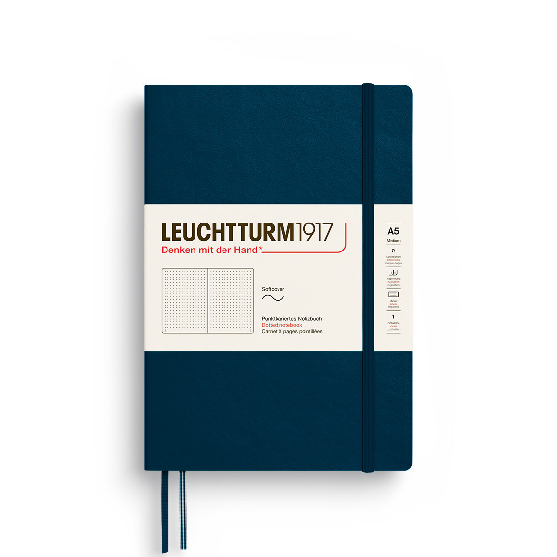LEUCHTTURM 1917 Carnet De Notes Couverture Souple Deep Sea, Medium (A5), 123 P.,Pointillé