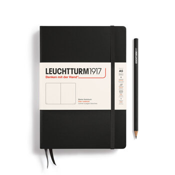 LEUCHTTURM 1917 Carnet de notes Couverture rigide Noir, Medium (A5), 251 p., blanc