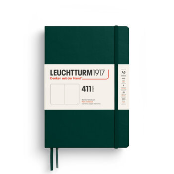 LEUCHTTURM 1917 Carnet de notes Couverture rigide Forest Green, Medium (A5), 411 p., blanc
