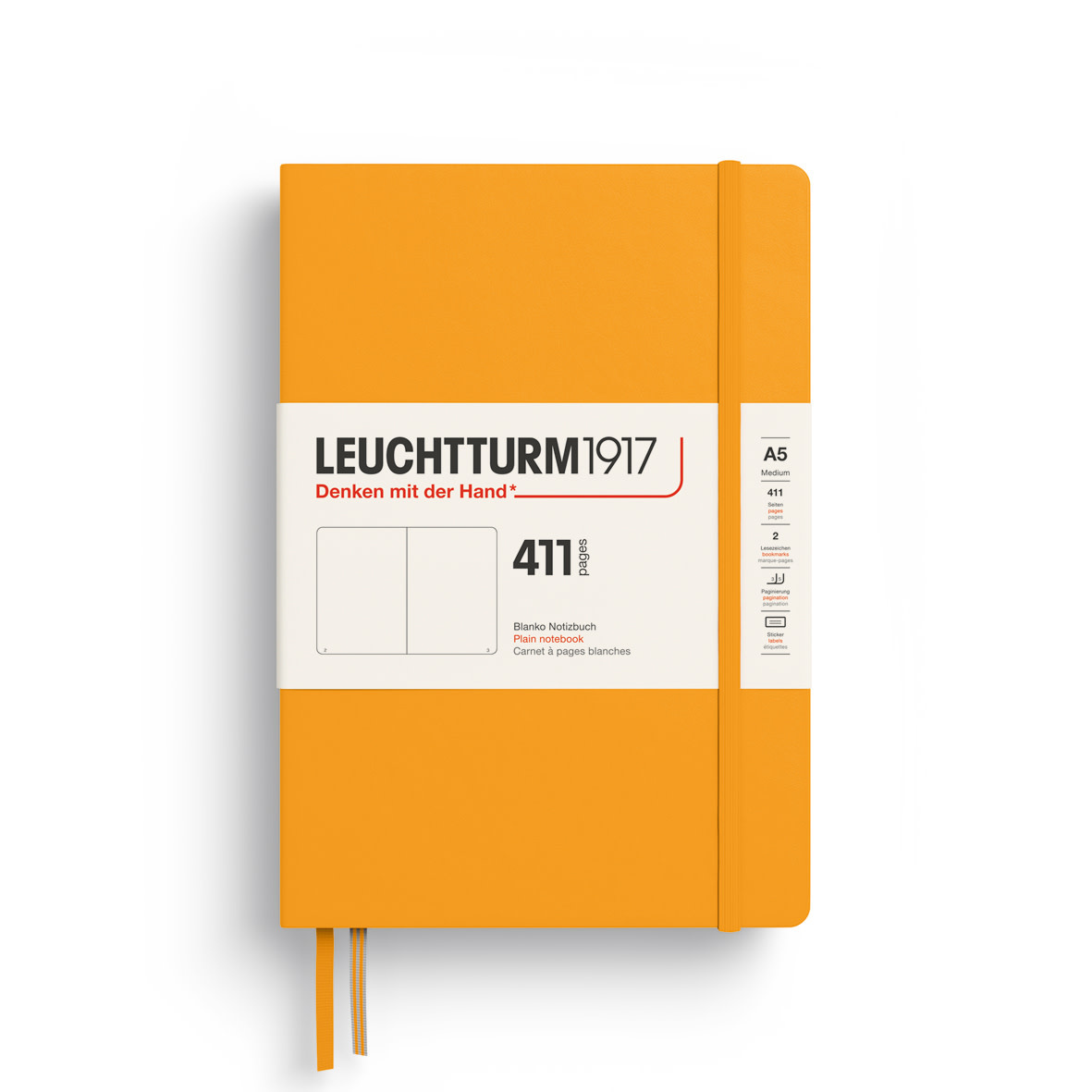 LEUCHTTURM 1917 Carnet de notes Couverture rigide Rising Sun, Medium (A5), 411 p., blanc