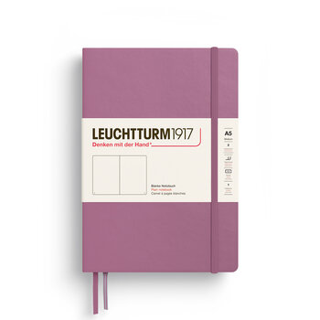 LEUCHTTURM 1917 Carnet De Notes Couverture Rigide Dusty Rose, Medium (A5), 251 P.,Blanc