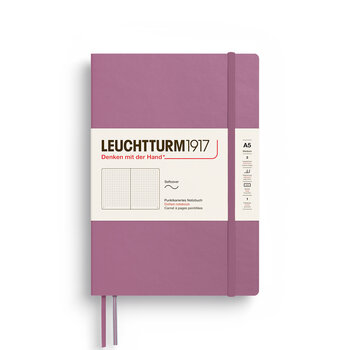 LEUCHTTURM 1917 Carnet De Notes Couverture Souple Dusty Rose, Medium (A5), 123 P.,Pointillé