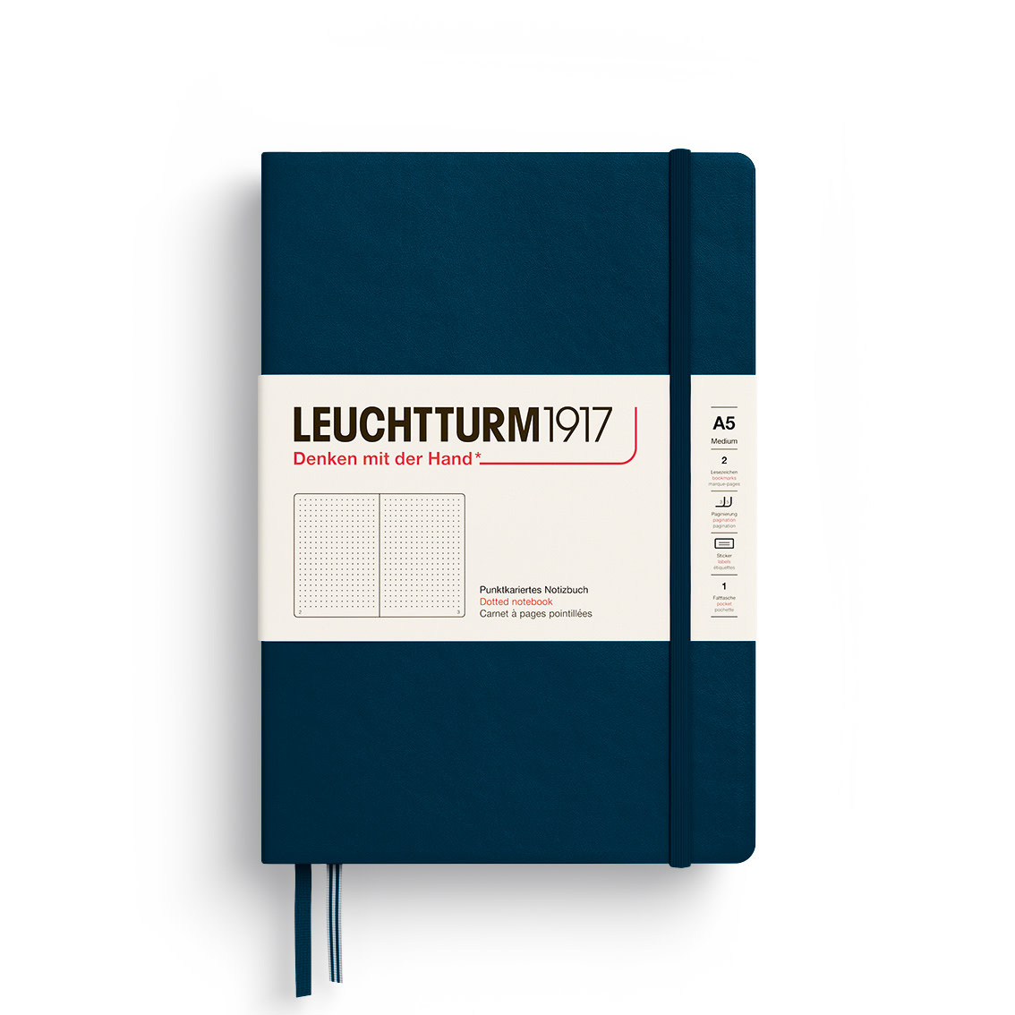 LEUCHTTURM 1917 Carnet De Notes Couverture Rigide Deep Sea, Medium (A5), 251 P.,Pointillé