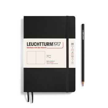 LEUCHTTURM 1917 Carnet de notes Couverture souple Noir, Medium (A5), 123 p., blanc