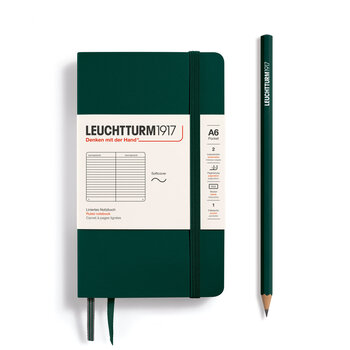 LEUCHTTURM 1917 Carnet de notes Couverture souple Forest Green, Pocket (A6), 123 p., ligné