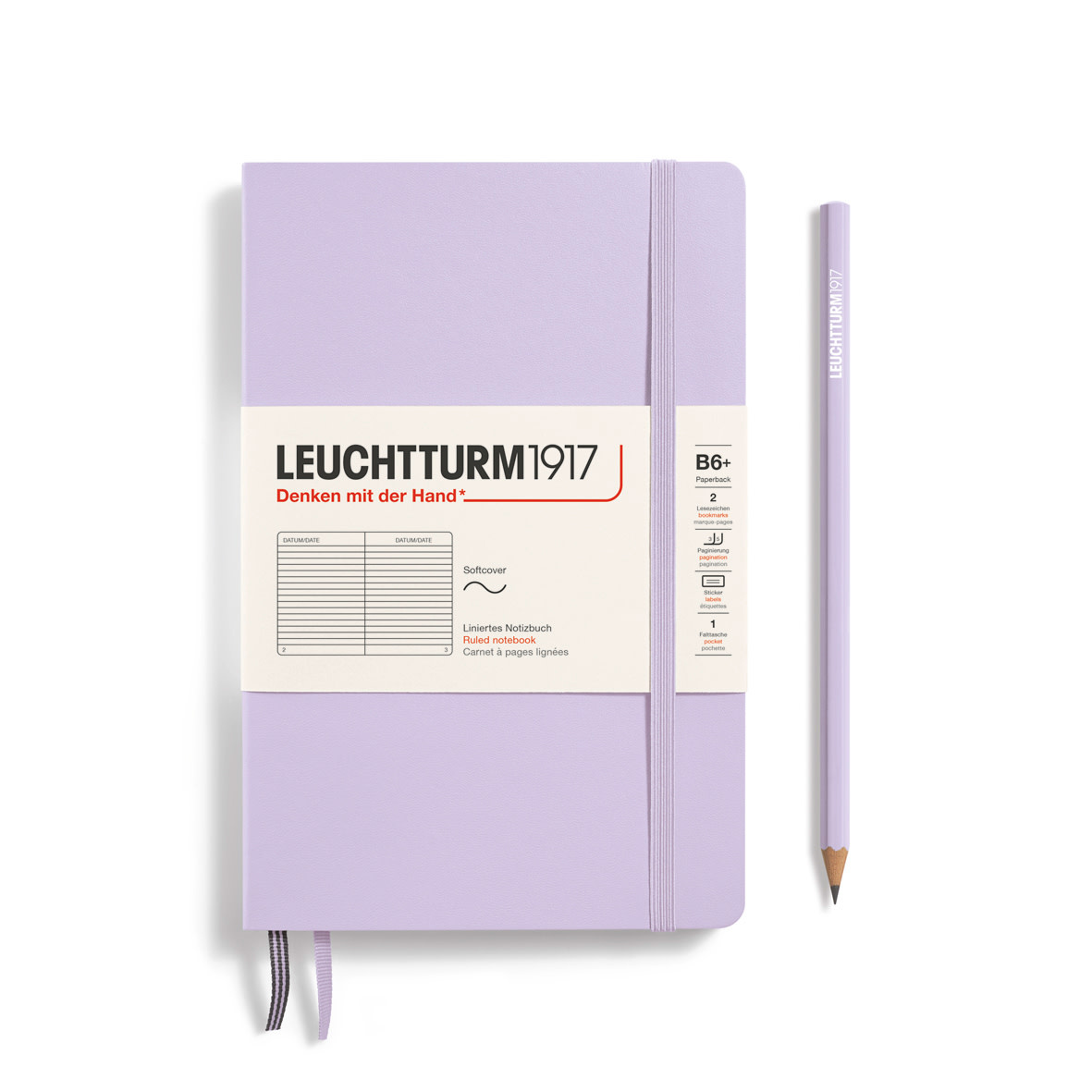 LEUCHTTURM 1917 Carnet de notes Couverture souple Lilac, Paperback (B6+), 123 p., ligné