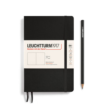 LEUCHTTURM 1917 Carnet de notes Couverture souple Noir, Paperback (B6+), 123 p., blanc