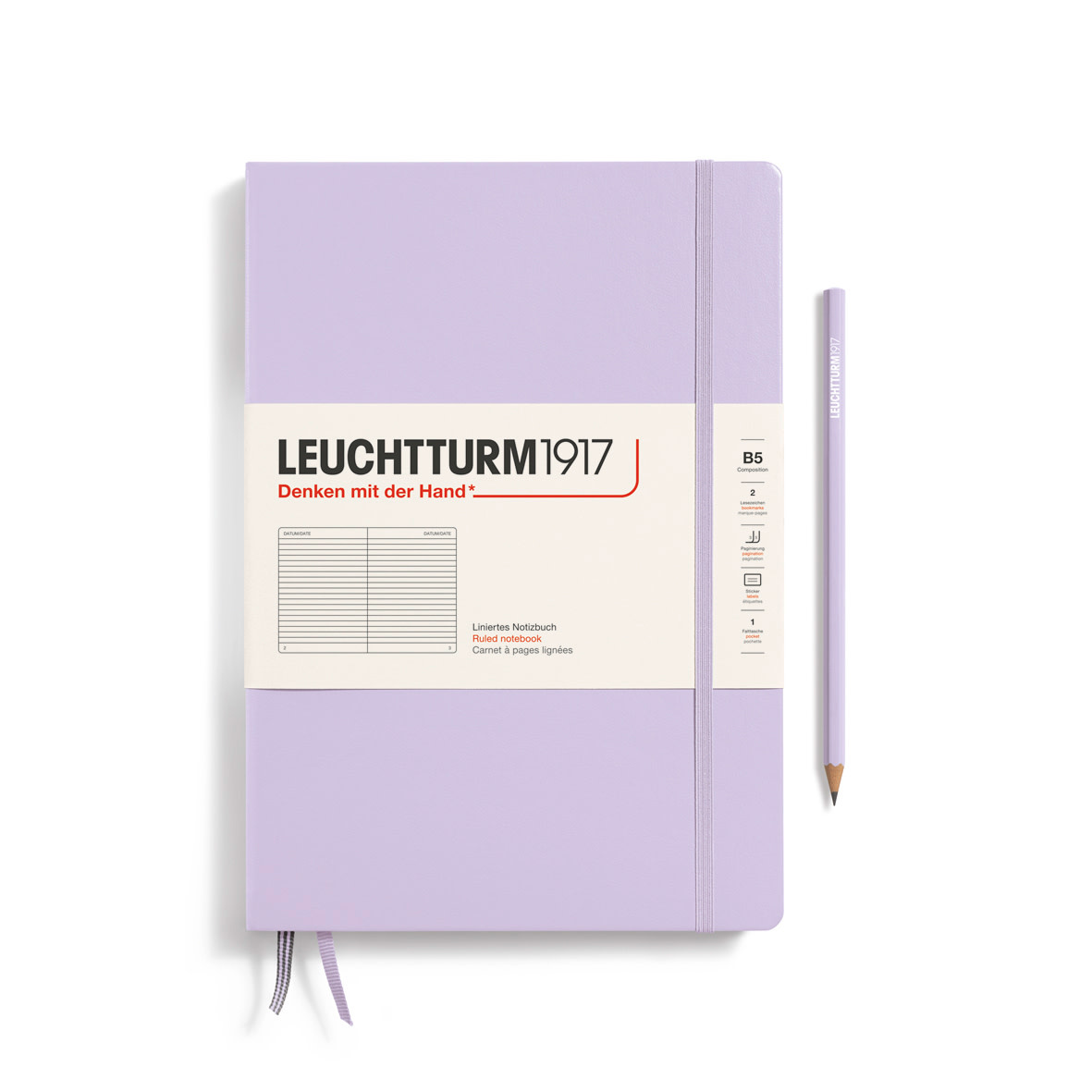 LEUCHTTURM 1917 Carnet de notes Couverture rigide Lilac, Composition (B5), 219 p., ligné