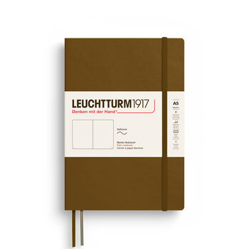 LEUCHTTURM 1917 Carnet De Notes Couverture Souple Spice Brown, Medium (A5), 123 P., Blanc