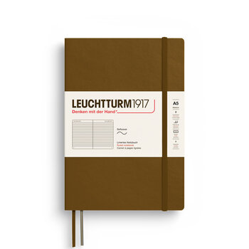 LEUCHTTURM 1917 Carnet De Notes Couverture Souple Spice Brown, Medium (A5), 123 P., Ligné