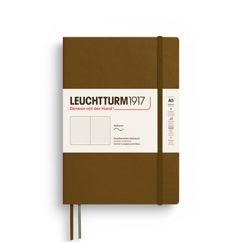 LEUCHTTURM 1917 Carnet De Notes Couverture Souple Spice Brown, Medium (A5), 123 P., Pointillé
