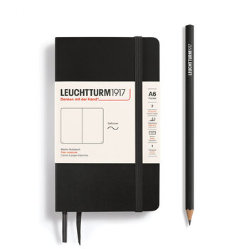 LEUCHTTURM 1917 Carnet de notes Couverture souple Noir, Pocket (A6), 123 p., blanc
