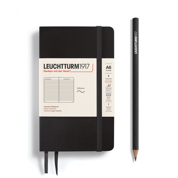 LEUCHTTURM 1917 Carnet de notes Couverture souple Noir, Pocket (A6), 123 p., Ligné