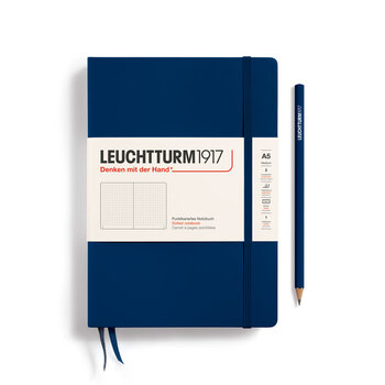 LEUCHTTURM 1917 Carnet de notes Couverture rigide Bleu Marine, Medium (A5), 251 p., pointillé