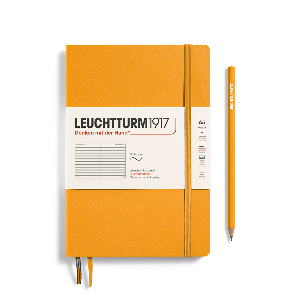 LEUCHTTURM 1917 Carnet de notes Couverture Souple Rising Sun, Medium (A5), 123 P., Ligné