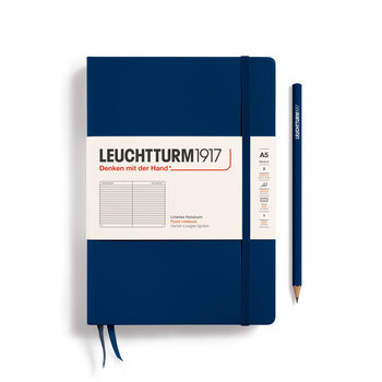 LEUCHTTURM 1917 Carnet de notes Couverture rigide Bleu Marine, Medium (A5), 251 p., ligné