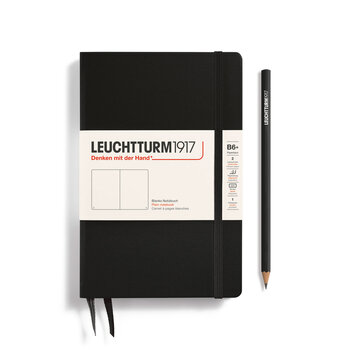 LEUCHTTURM 1917 Carnet de notes Couverture rigide Noir, Paperback (B6+), 219 p., blanc