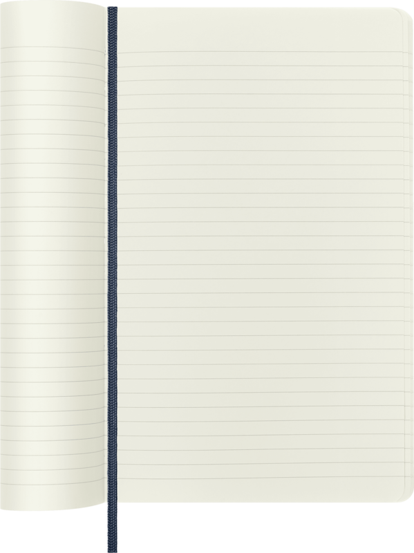 MOLESKINE Carnet Classique Grand Format Ligné Bleu Saphir Couverture Souple