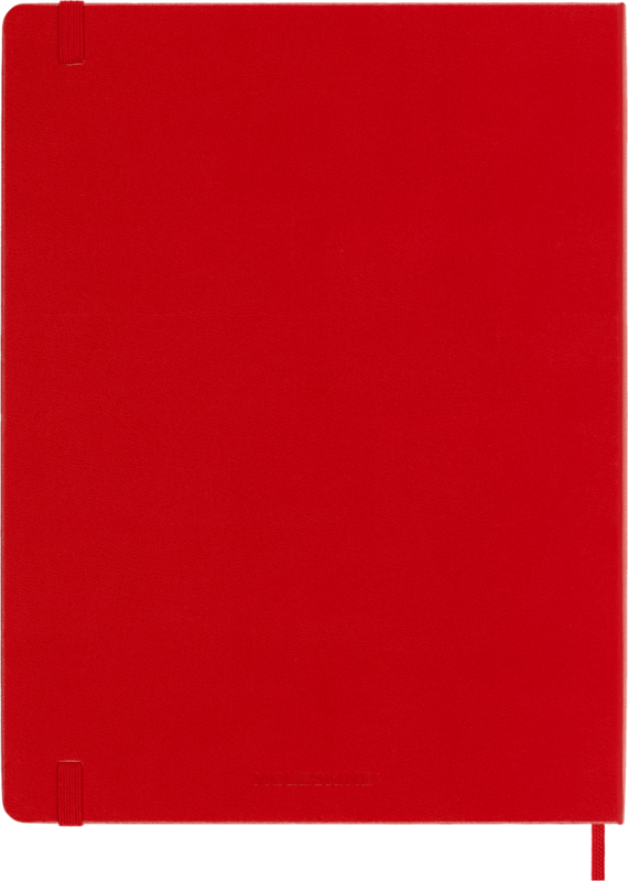 MOLESKINE Carnet Classique Très Grand Format, À Pages Blanches,Rouge Écarlat, Couverture Rigide