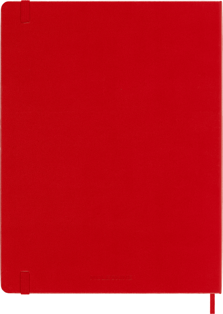 MOLESKINE Carnet Classique Très Grand Format, À Pages Blanches,Rouge Écarlat, Couverture Rigide