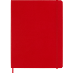 MOLESKINE Carnet Classique Très Grand Format, À Pages Blanches,Rouge Écarlat, Couverture Rigide