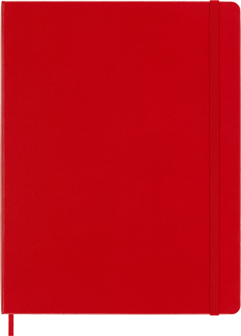 MOLESKINE Carnet Classique Très Grand Format, À Pages Blanches,Rouge Écarlat, Couverture Rigide