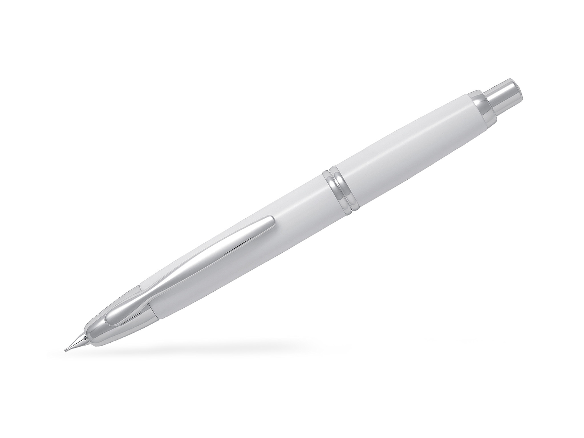 PILOT Capless Stylo Plume rétractable Finitions Rhodiées - Blanc - Plume Moyenne - En Coffret
