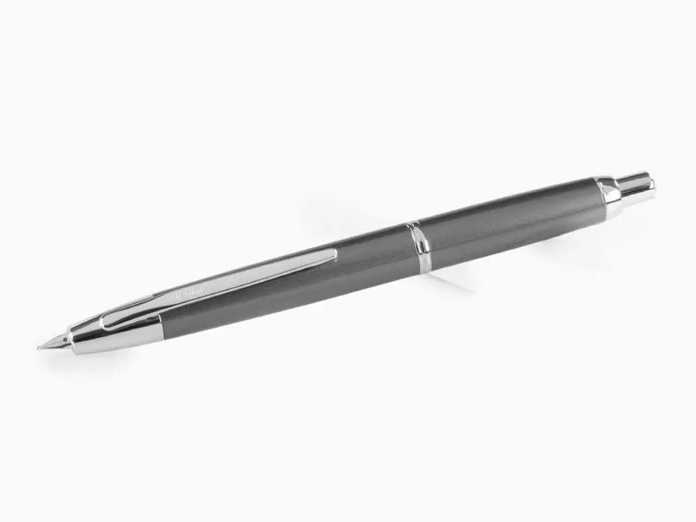 PILOT Capless Stylo Plume rétractable Decimo - Gris - Plume Moyenne - En Coffret