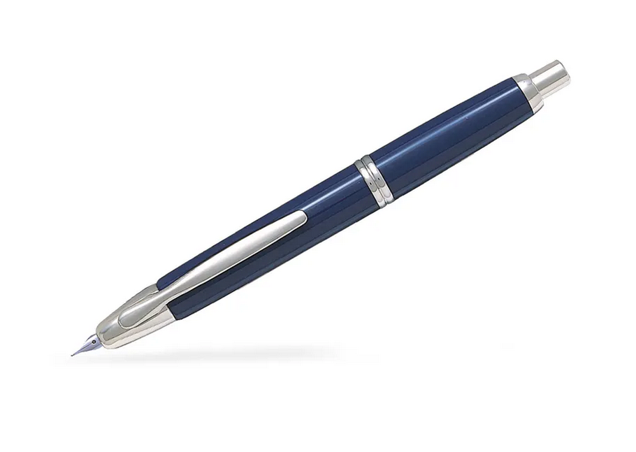PILOT Capless Stylo Plume rétractable Finitions Rhodiées - Bleu - Plume Moyenne - En Coffret